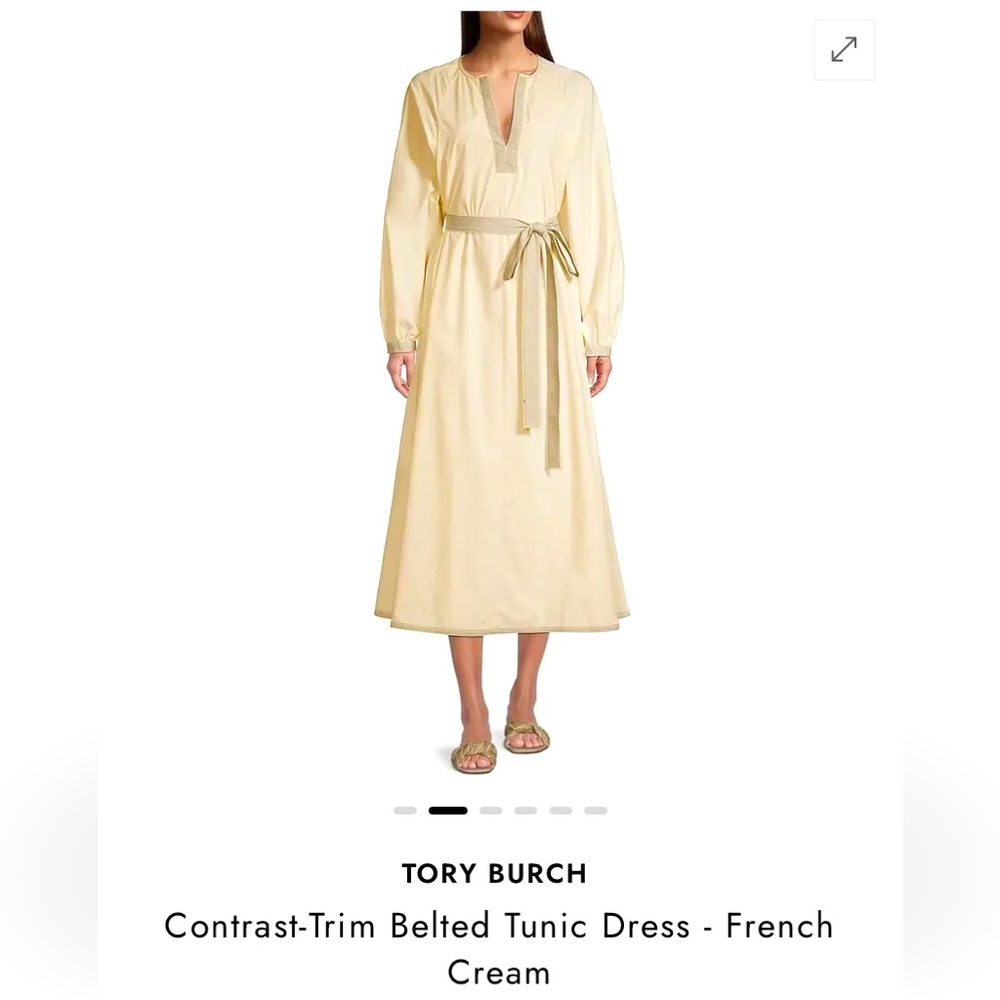 Tory Burch French Cream Tunic Dress w/ optional belt